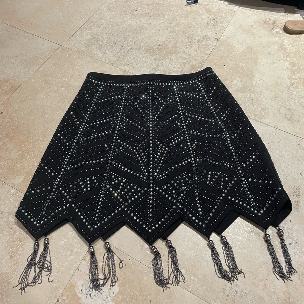 Beulah Style embellished black and silver skirt